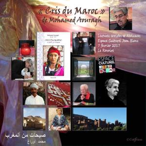 Lectures croisées de quelques poèmes de mon recueil « Cris du Maroc » avec Louise Ronco à l’Espace Jean Blanc en présence de Marc Chauvin adjoint à la culture à la mairie de la Ravoire